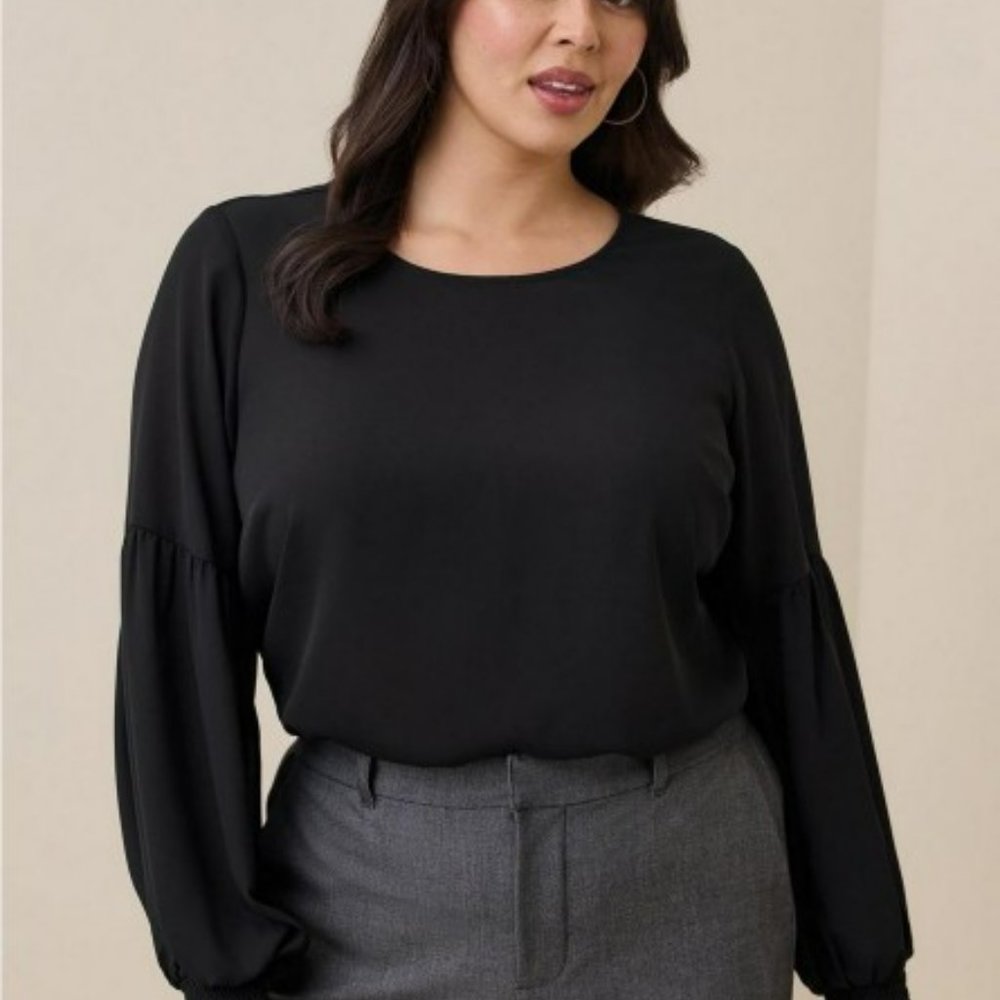 Torrid Georgette Blouson Sleeve Blouse - Picture 12 of 12